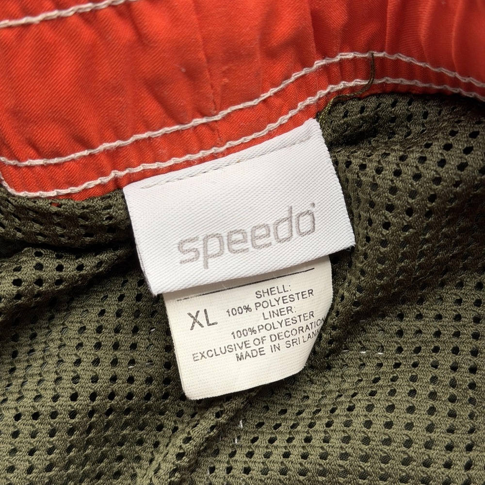 Speedo‎ Swim Shorts Mens XL Green Solid Drawstring Lined Built-In Brief Cargo - Picture 8 of 9